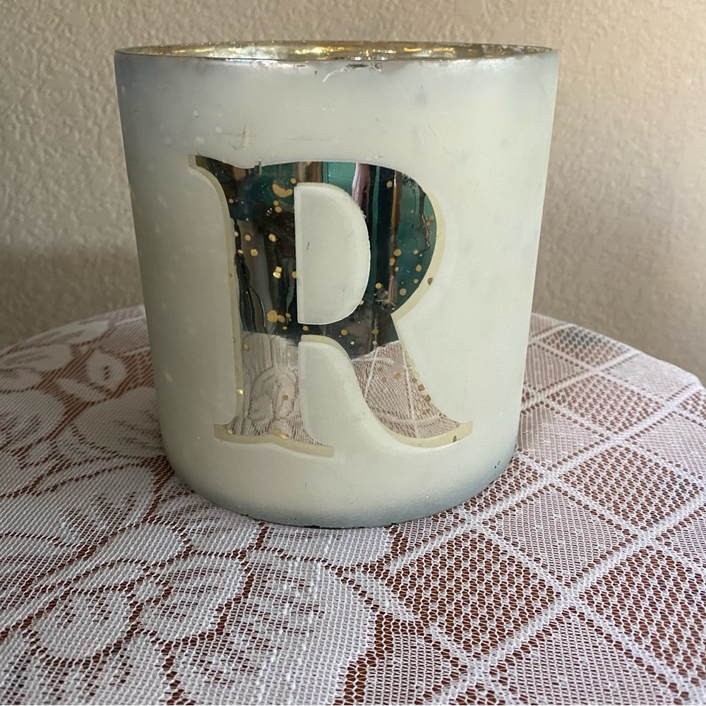 R Monogram Candle Holder